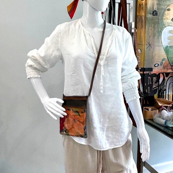 Hand Painted Leather Phone Pouch - Picture 2 of 11